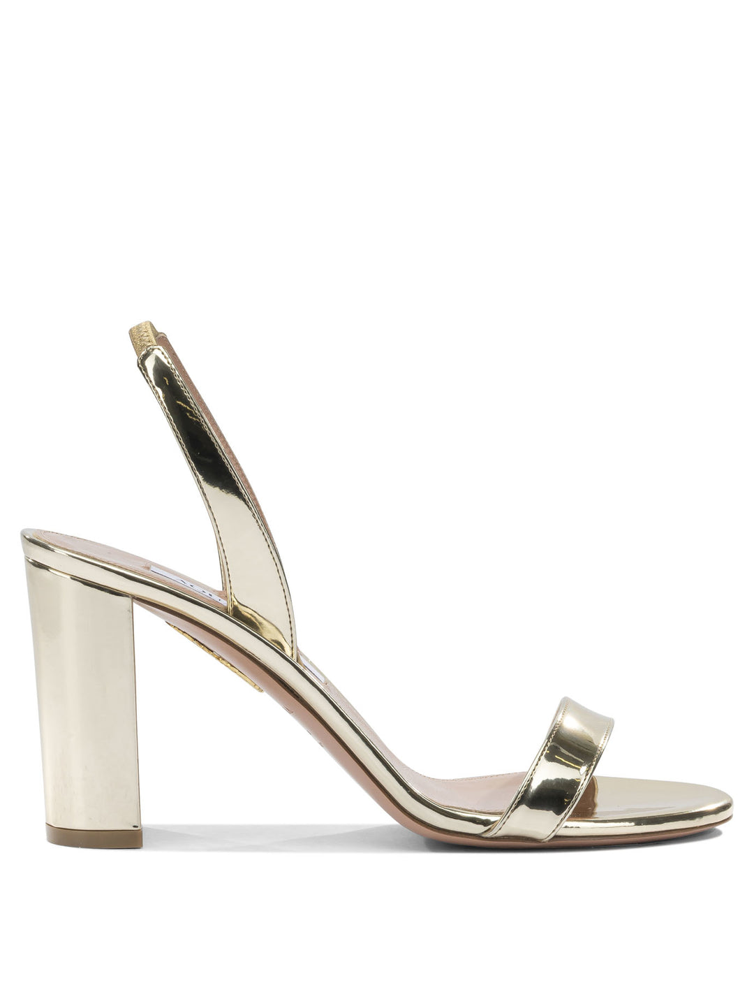 Aquazzura So Nude Block 85mm Sandals - Gold | b3d23f8670a1c019a041fe0f3dd7e2d16cc9cf80