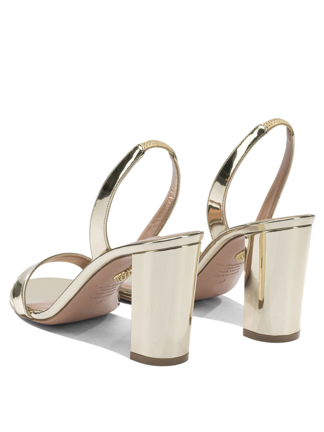 Aquazzura So Nude Block 85mm Sandals - Gold | ebd34752c095b887cb87b3fa6e60684c8d5cc2e8