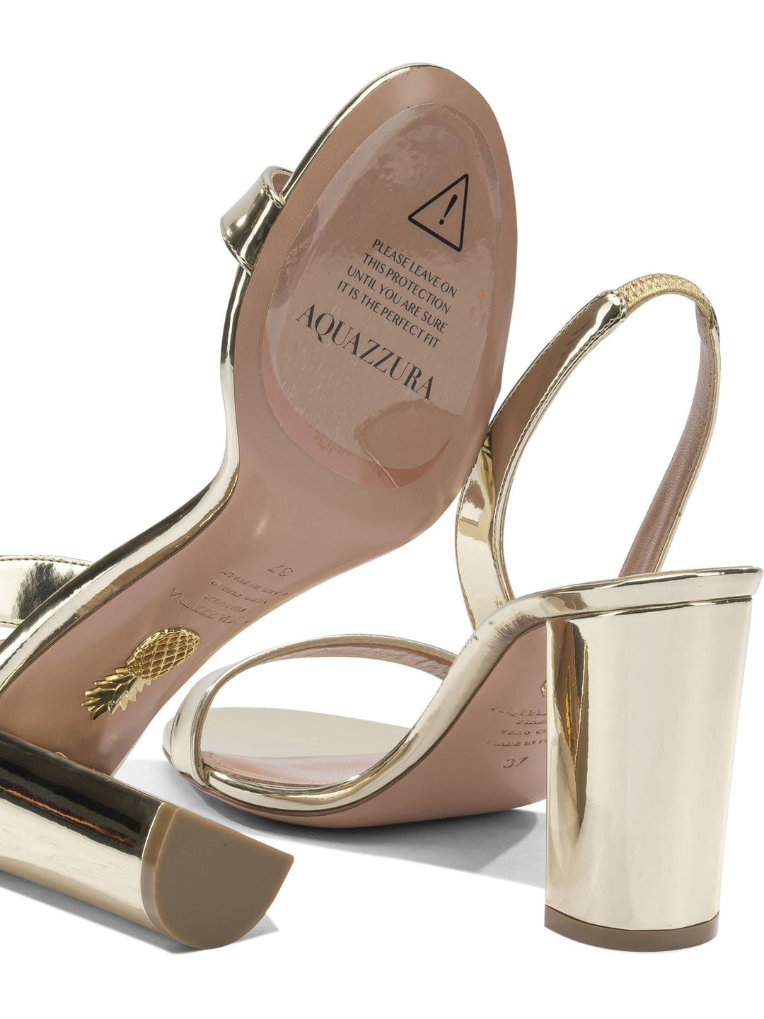 Aquazzura So Nude Block 85mm Sandals - Gold | 29b2469a2cbb540549280a20df8035a841ad7166