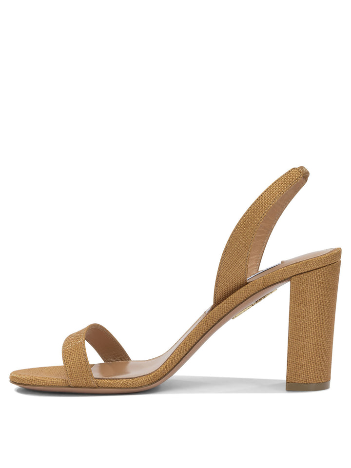 Aquazzura So Nude Block 85mm Sandals - Brown | c293a73ac991ed821aed5e72362efd63bb0dbdc2