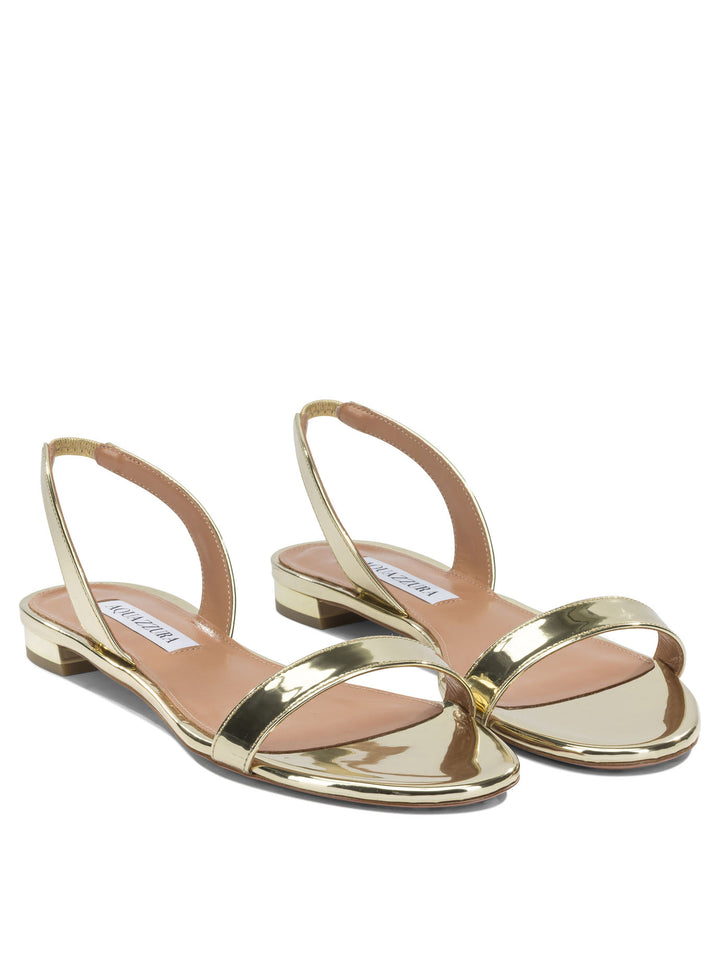 Aquazzura So Nude Flat Sandals - Gold | f8ee1720d52491d8c8235651f58ada206d6e7a62