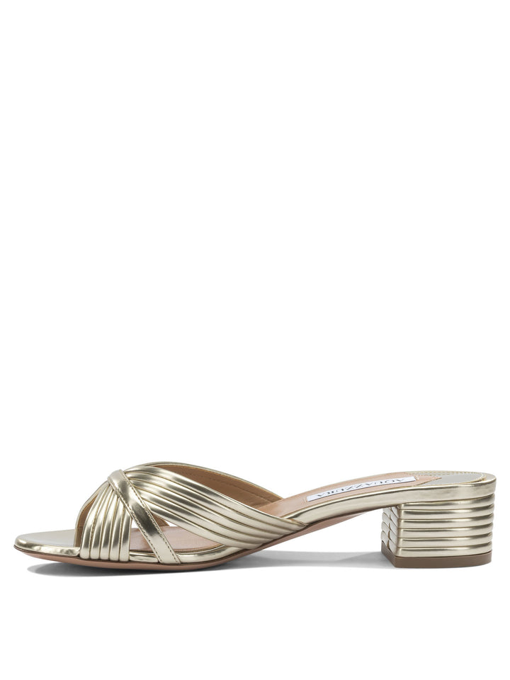 Aquazzura Sundance 35 Mm Sandals - Gold | 68682880549c09f6af3db28936176859449b71b8