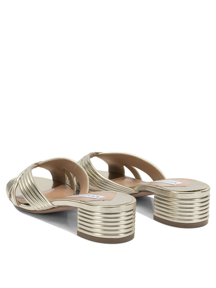 Aquazzura Sundance 35 Mm Sandals - Gold | 3bca4cd96f1d2805fbbb58b3b32b0e7749a8a408