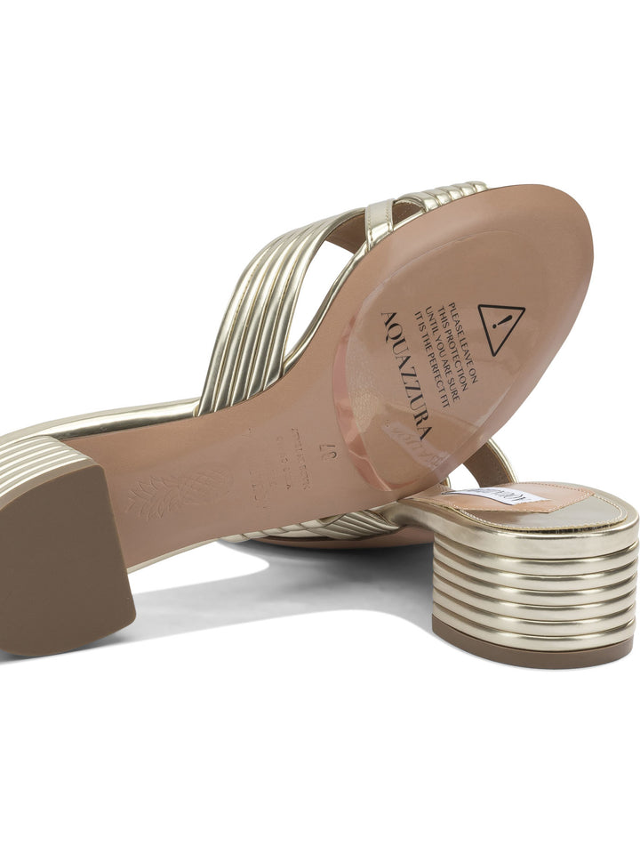 Aquazzura Sundance 35 Mm Sandals - Gold | 34b6fbee5ce874ff4f2649dfed021dafafd29e82