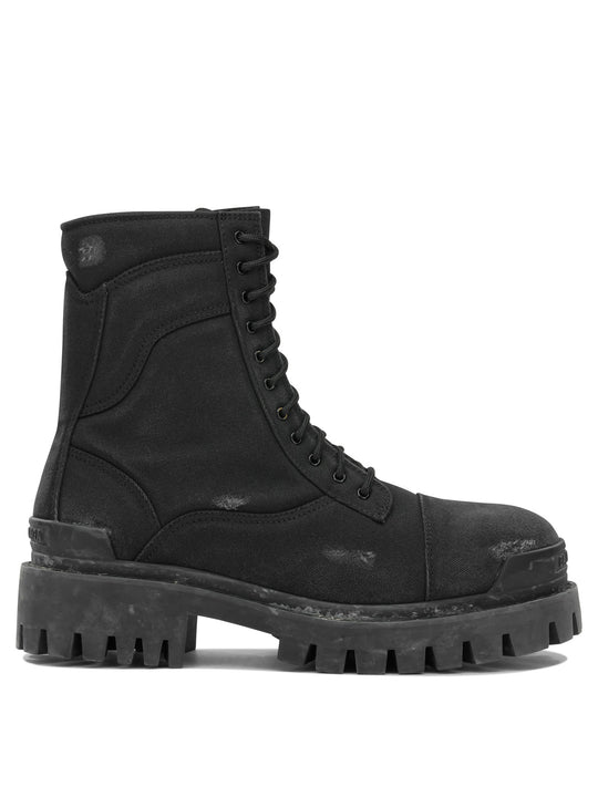 Combat Strike Boots And Ankle Boots Black