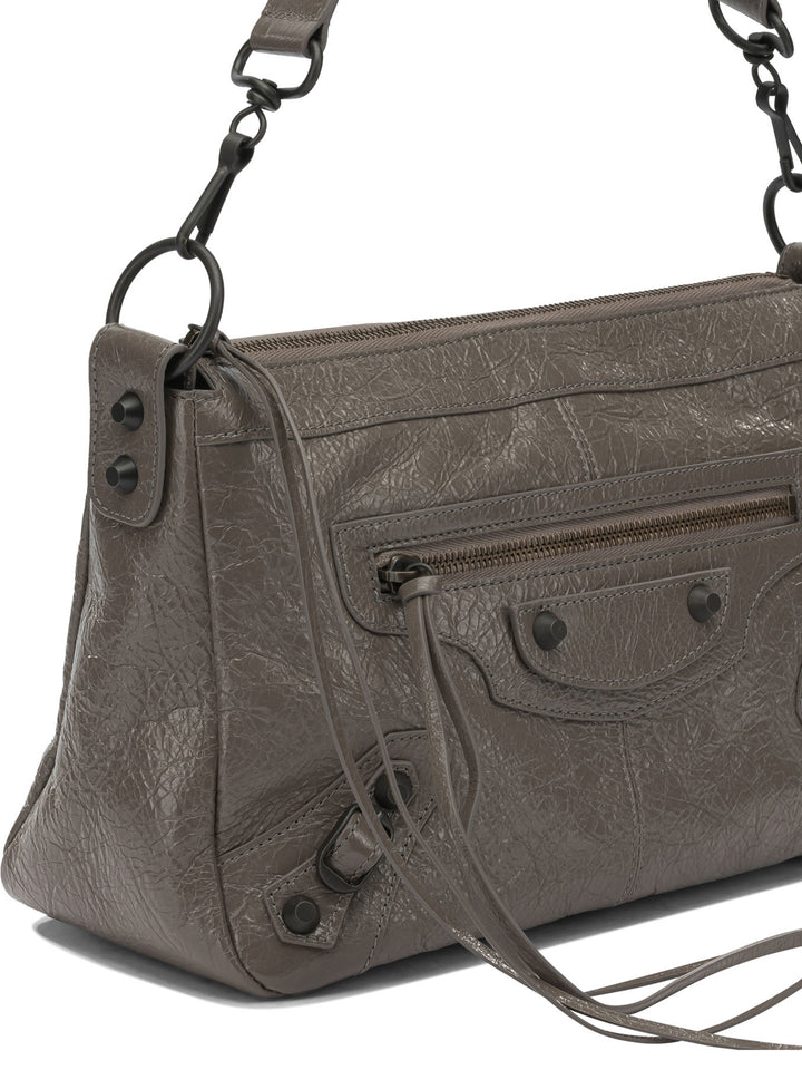 Balenciaga Le City Moto Shoulder Bags - Grey | c2f9fd22dca2478ac322e5b9b0b6f5b0ac17efc6