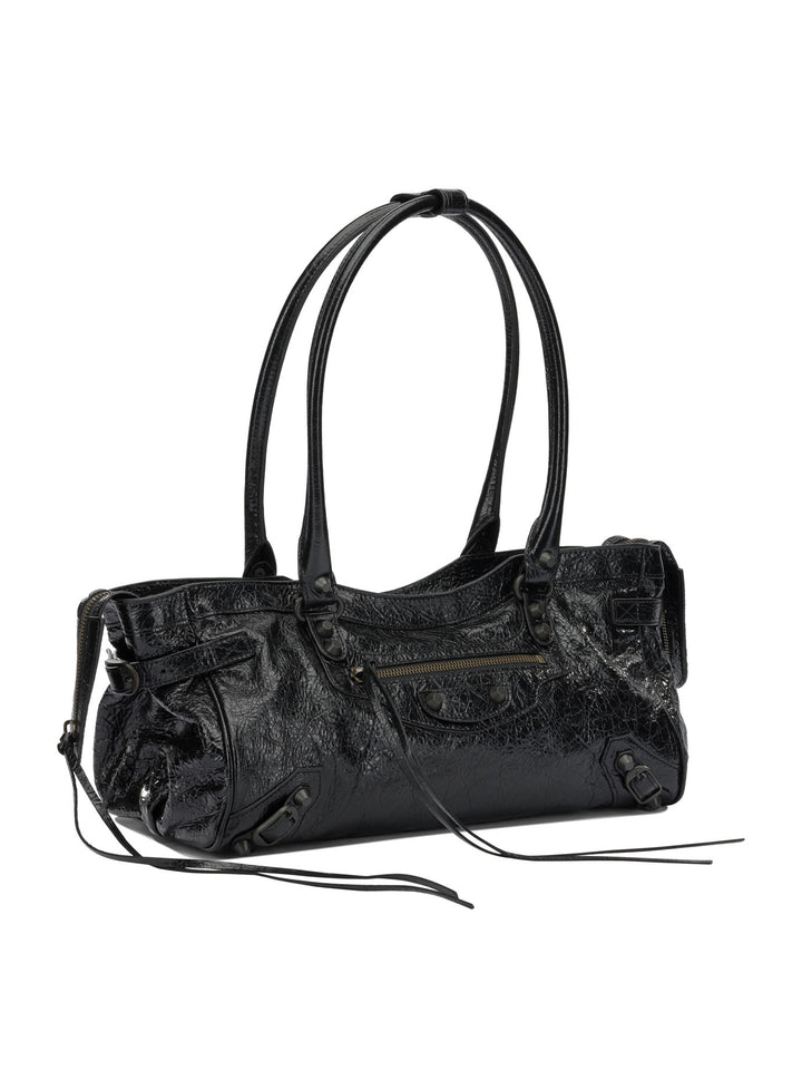 Balenciaga Le City East West Shoulder Bags - Black | 6406582d3da6b607cd42ae552de093f65b2d7534