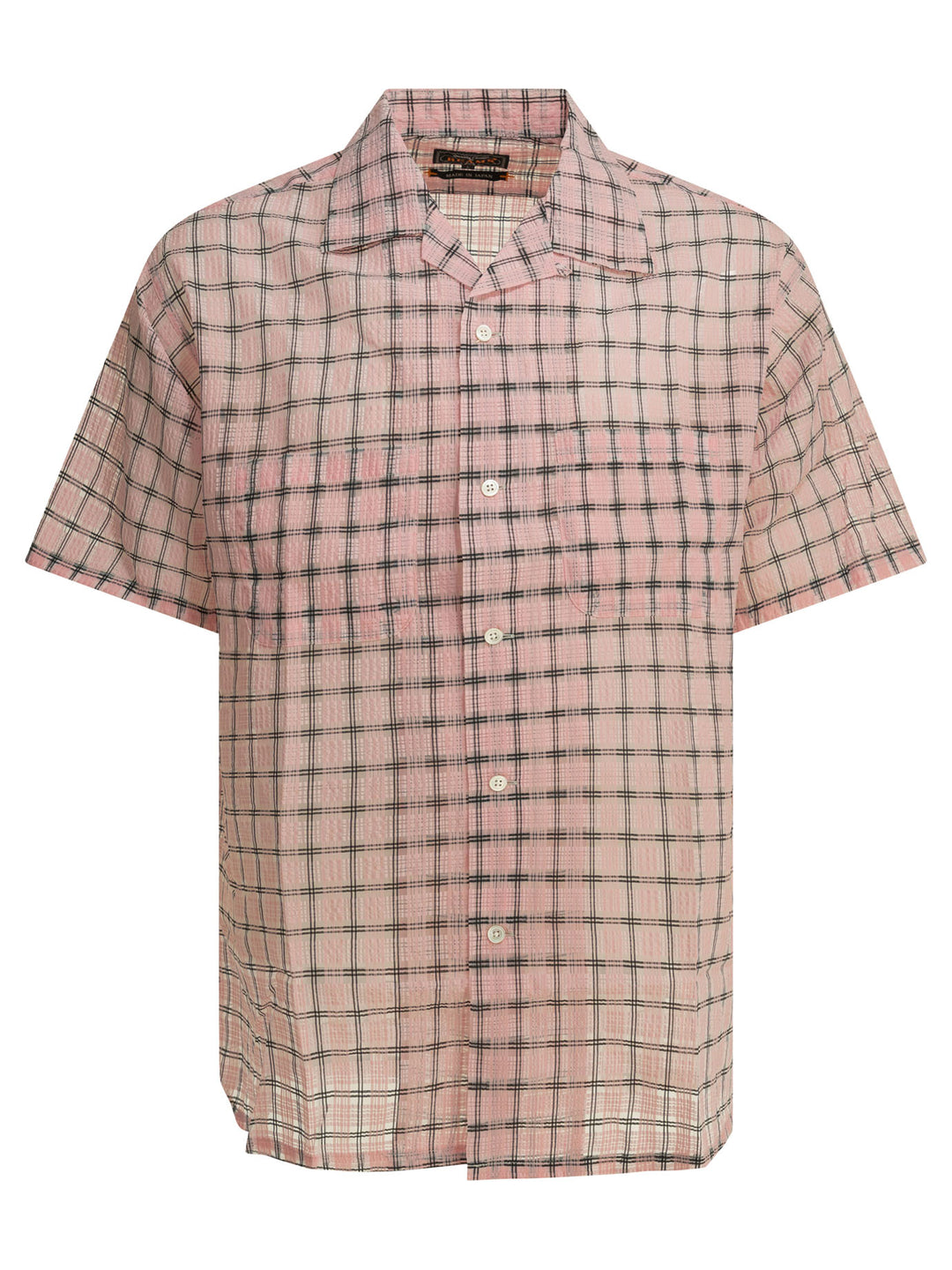Beams Plus Open Collar Nylon Airy Plaid Shirts - Pink | c1152099dbf5e60b1cfb1a04fe07ad166d5de4f4