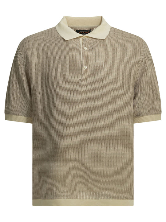 Polo Shirt With Buttons Made Of Washi Yarn Polo Shirts Beige
