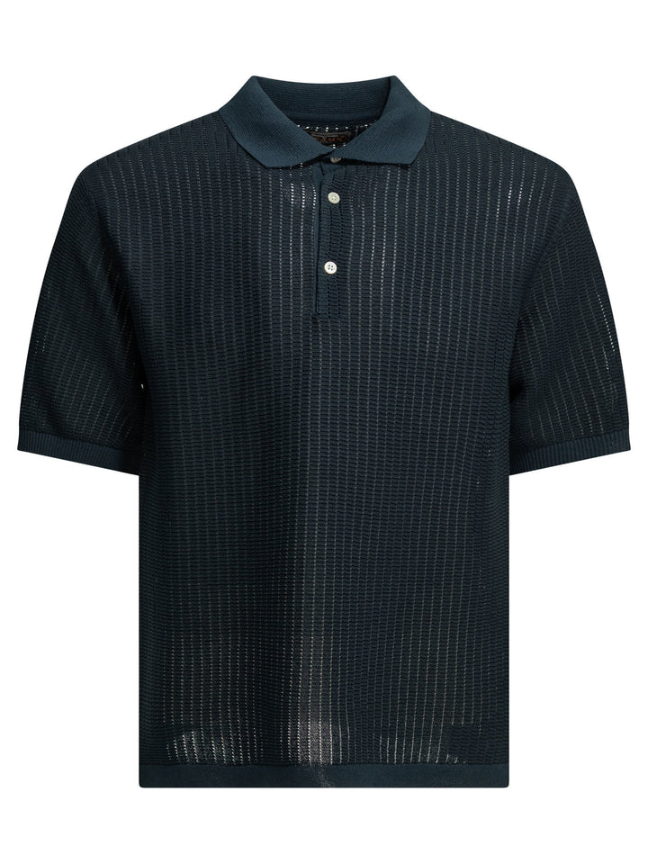 Beams Plus Polo Shirt With Buttons Made Of Washi Yarn Polo shirts - Blue | 00bd252bbe74948458048b10f0422ed7c1e0a0bf