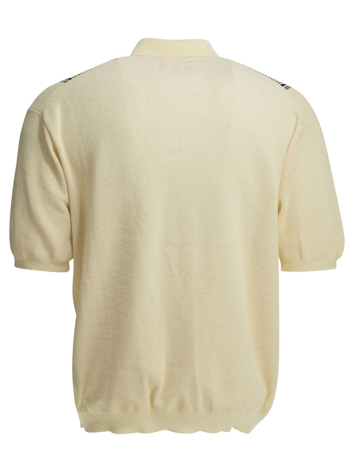 Beams Plus Textured Knit Zipper Polo Shirt Polo shirts - White | 96f2baf1b2cee7fc0eda1f2813ed76851f5ec3c4