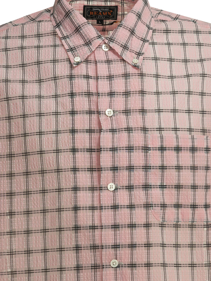 Beams Plus Open Db Nylon Airy Plaid Shirts - Pink | 7f8257b60d9fe0f3d4790dfd72e0102100d9524e