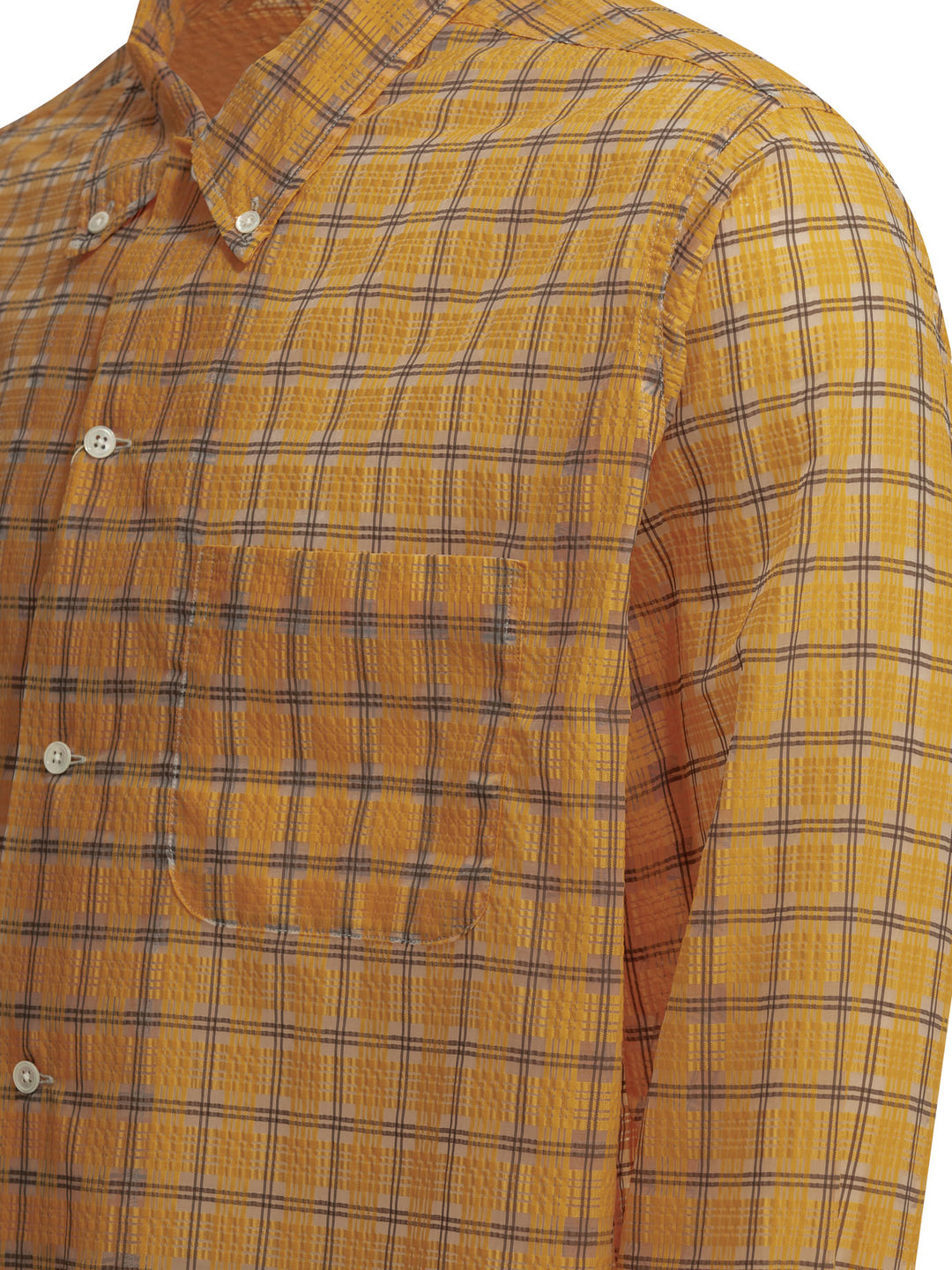 Beams Plus Open Db Nylon Airy Plaid Shirts - Orange | b2a46638614aa46d2f73314a8ad41f1c93806b3e