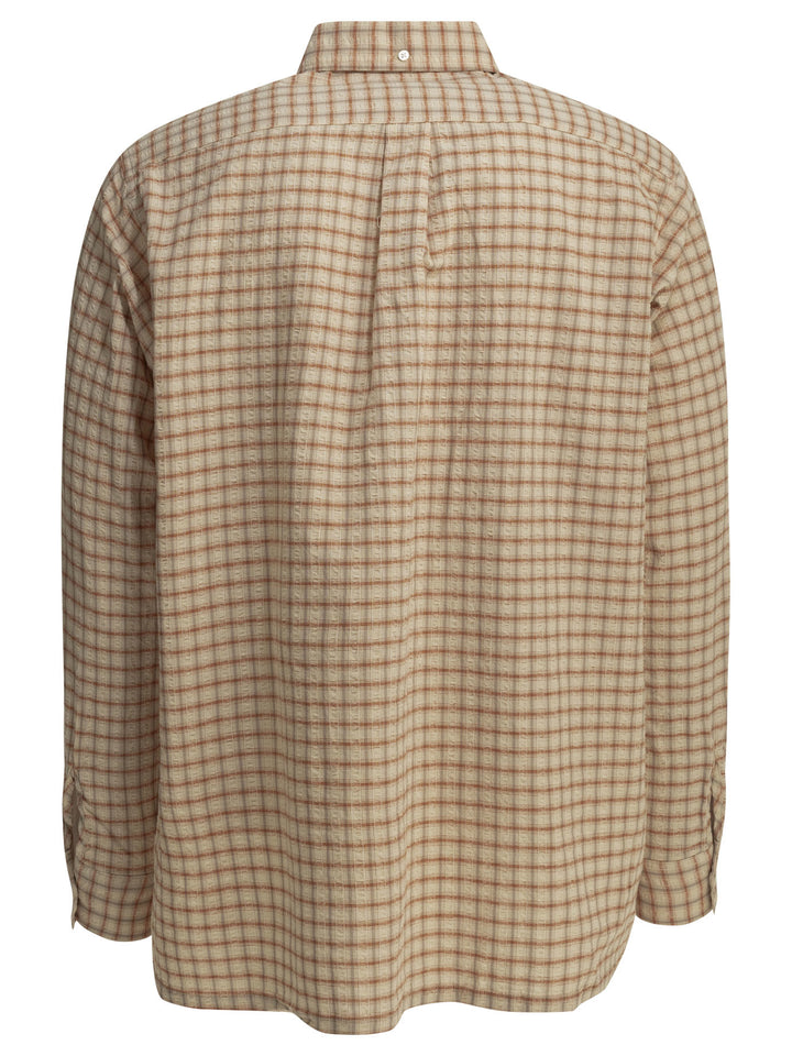 Beams Plus Open Bd Sucker Shirts - Orange | 9a63643a7732d15bd02ecf0554558782c834ec48