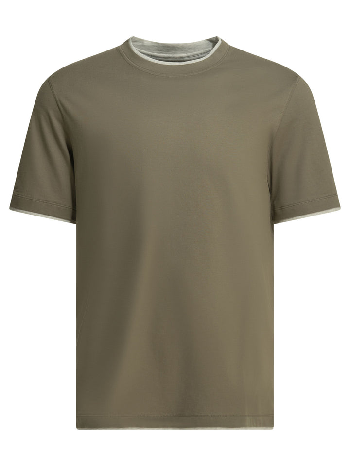 Brunello Cucinelli Faux Layering T-shirts - Green | eb1cbece43c575b182392a206771e97267ebbf0d