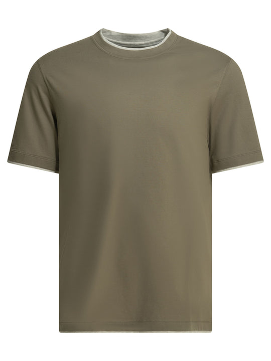 Faux Layering T-Shirts Green