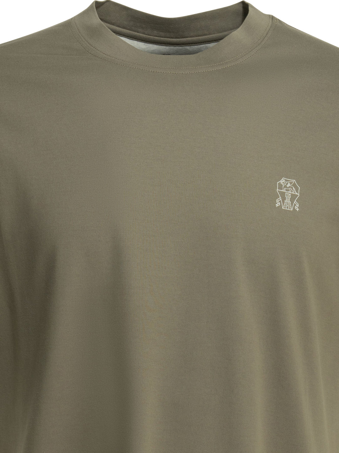 Brunello Cucinelli Crew-Neck T-Shirt With Logo T-shirts - Green | f6a6ff1540ac95163163da960f40c2bdc2fb424d