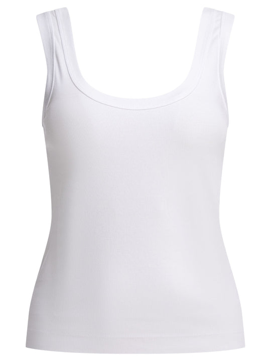Jersey Tank Top With Jewel Tops White