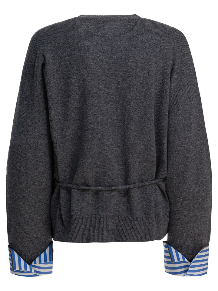 Brunello Cucinelli Cardigan With Belt Knitwear - Blue | 9956873024dcd92b493d6e665808916c7dd4c8d1