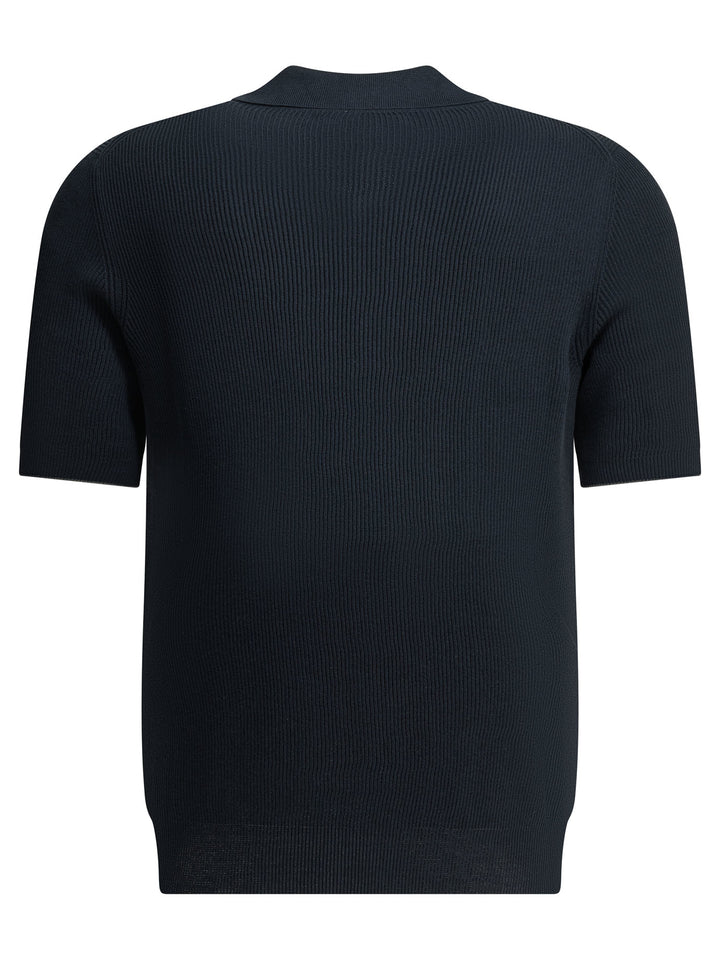 Brunello Cucinelli Linen And Cotton Polo Shirt Polo shirts - Blue | 6611b0366dcafb015e32196cf5ade4e721b804c7