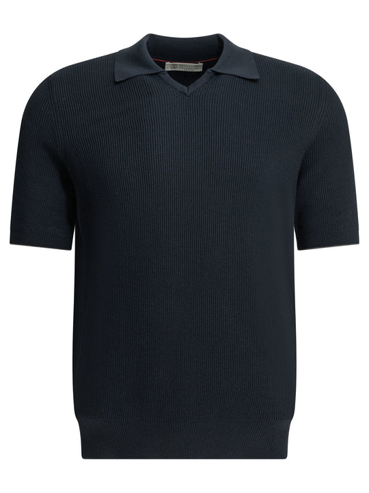 Linen And Cotton Polo Shirt Polo Shirts Blue