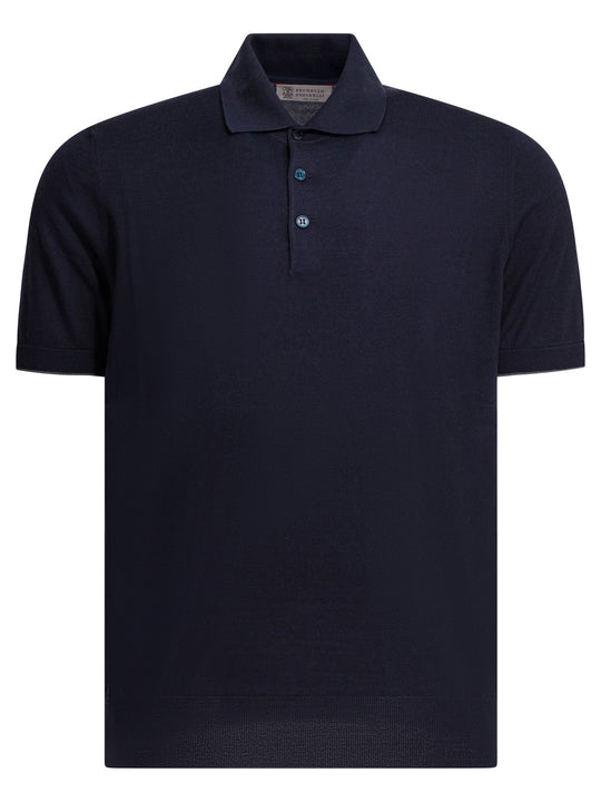 Cotton Button-Down Polo Shirt Polo Shirts Blue