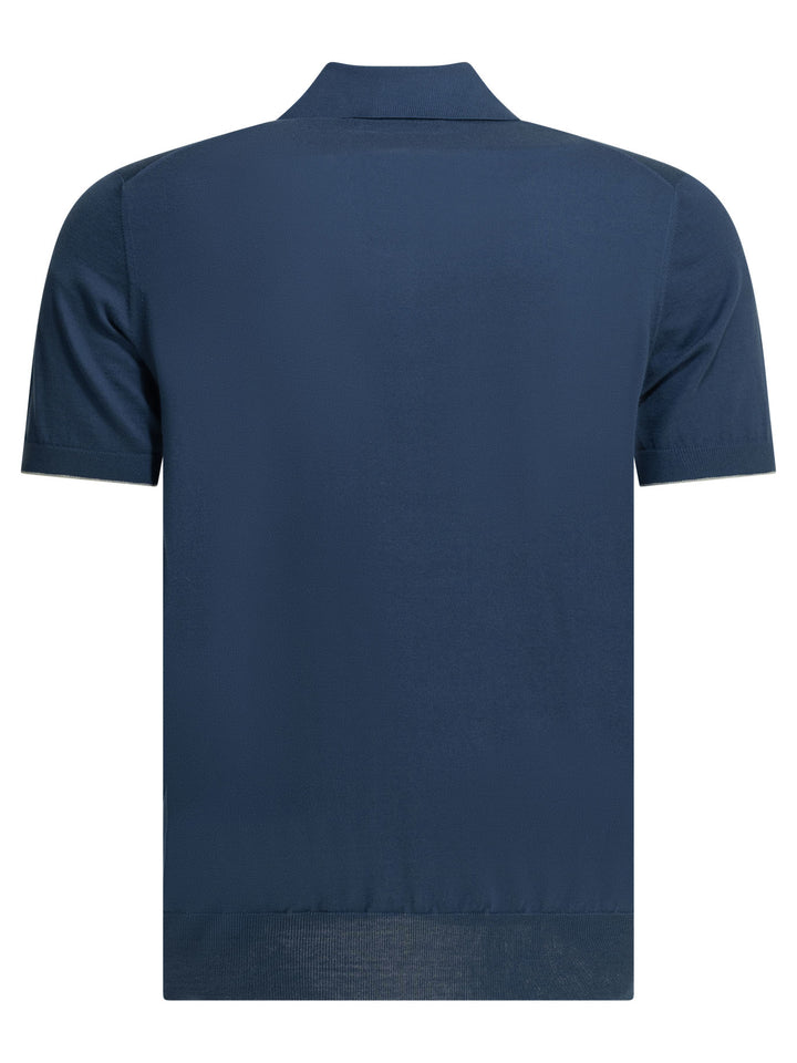 Brunello Cucinelli Polo Shirt With Buttons Polo shirts - Blue | 413ade399b7326d676eb041afc451cedf54daafb