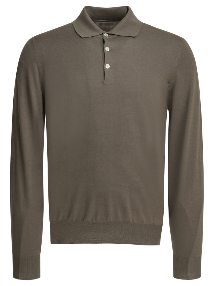 Brunello Cucinelli Polo Shirt With Buttons Polo shirts - Brown | d9d657dfc31d58e892d356e8226bec0ec5d01918