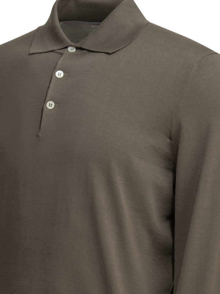 Brunello Cucinelli Polo Shirt With Buttons Polo shirts - Brown | b455d378aa8459e3a4fdd4aeb22c2660dda4c93e