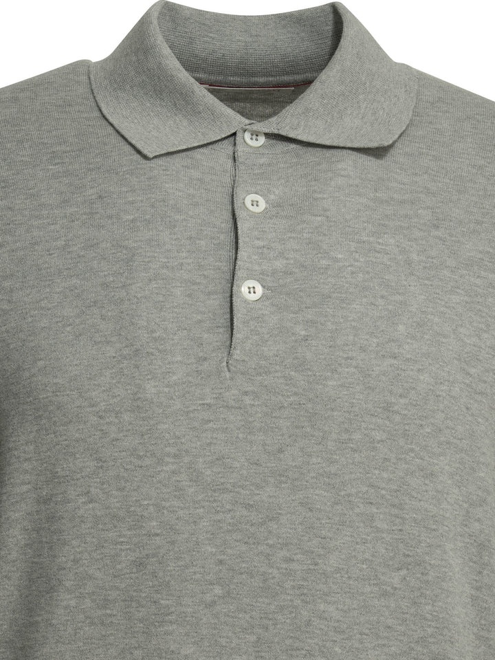 Brunello Cucinelli Polo Shirt With Buttons Polo shirts - Grey | 78dcdbab09db26e080656855d8254da76094315c