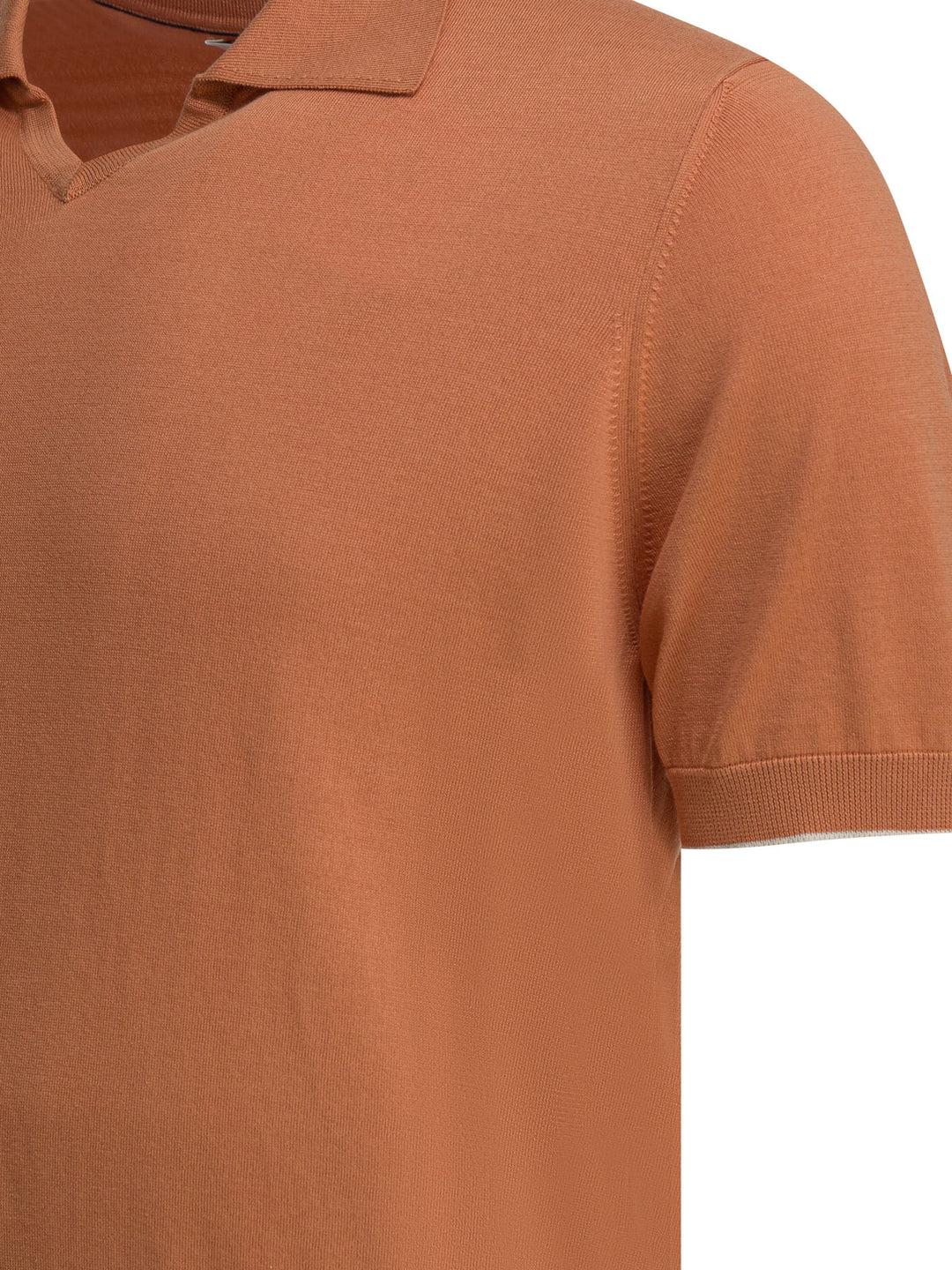 Brunello Cucinelli Cotton Buttonless Polo Shirt Polo shirts - Orange | fdbb8e8fa98400cc0120f12bd180d65f09eae8d6