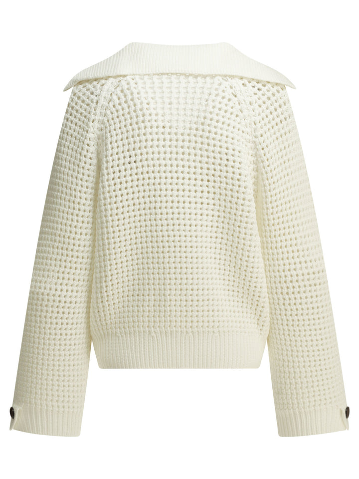 Brunello Cucinelli Cotton V-Neck Sweater Knitwear - White | 5822d3c41c55d1950d4dbf7940e63e8ec3fc78d2