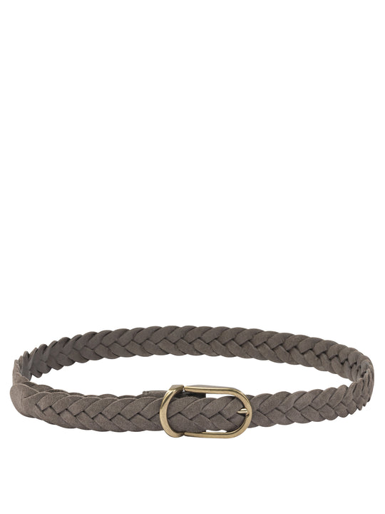 Suede Woven Belt Belts Brown