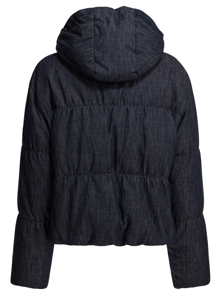 Brunello Cucinelli Cotton Denim-Effect Twill Down Jacket Jackets and Coats - Blue | 93e226ec9793c4fb1e6b744d2837ffdd62b93ac9