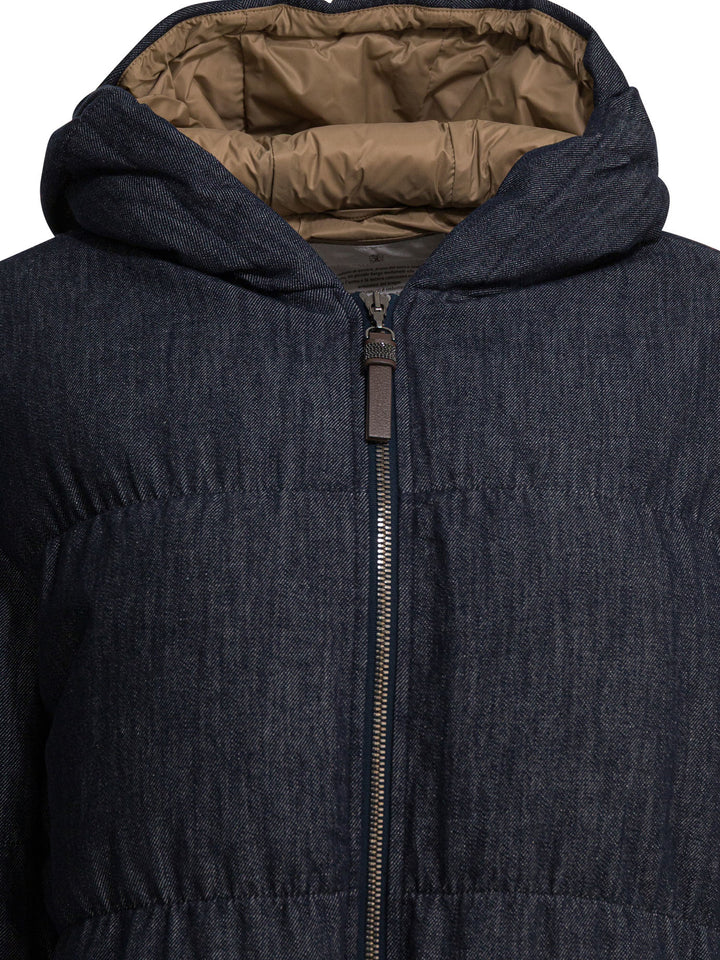 Brunello Cucinelli Cotton Denim-Effect Twill Down Jacket Jackets and Coats - Blue | 5bfbc62d83cebb0d83f06c0df7119b041ed1781f