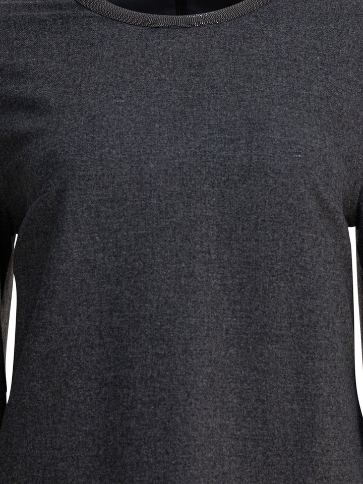 Brunello Cucinelli Wool And Cashmere Dress Dresses - Grey | 2b6e8af90672ecc0798f8c13f129c7e8c5ab531a