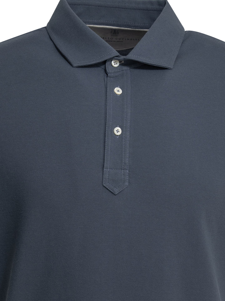 Brunello Cucinelli Faux Layering Polo shirts - Blue | 926ef97134cf6dadd5f0e42f0e76770e475cc5e6