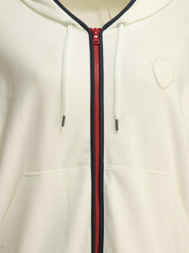 Brunello Cucinelli Zip-Up Sweatshirt With Logo Sweatshirts - White | fe46f27de19652f44b98170ae7e5b3dbb1718e77