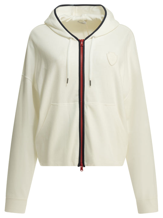 Zip-Up Sweatshirt With Logo Sweatshirts White