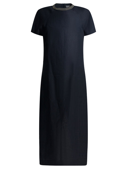 Precious Collar Dresses Blue