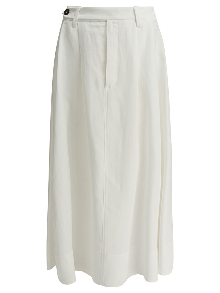 Brunello Cucinelli Long Flared Skirt Skirts - White | 2c73eda7e81ab725bdcbf639fded1fac26e5e971