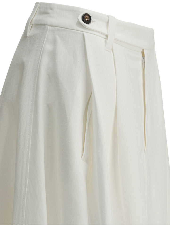 Brunello Cucinelli Long Flared Skirt Skirts - White | 07baa36c8876b1ce1929fdfcc273b1e9df883cde