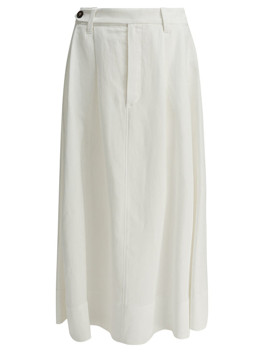 Long Flared Skirt Skirts White