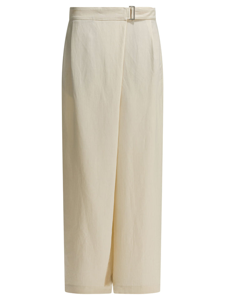 Brunello Cucinelli Sartorial Wrap Trousers - White | 37c485cc28fee0ca6317ba621badca92db7a394f
