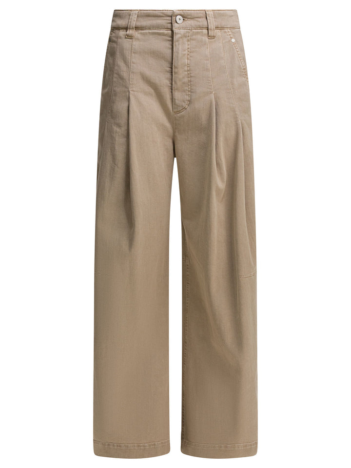 Brunello Cucinelli Wide Leg Jeans - Beige | 730e5a4dd580ebd81dfe1257053fcb80fec5f6ce