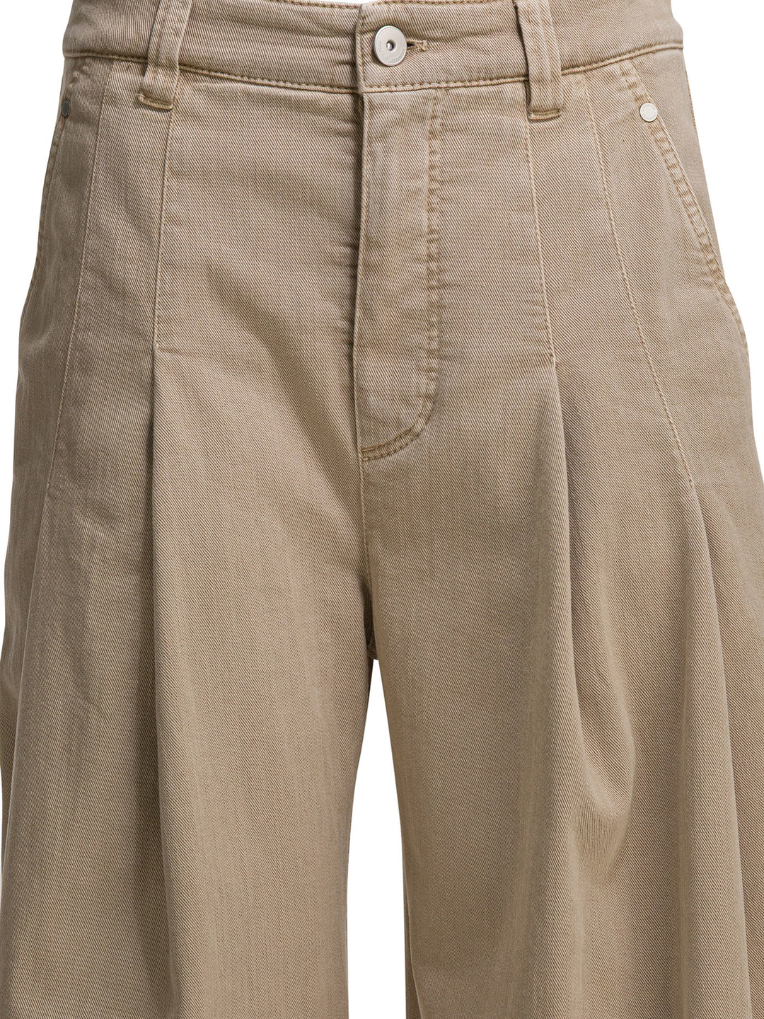 Brunello Cucinelli Wide Leg Jeans - Beige | 4c620d42b8f262f8f263c96a493a5b770f56d39f