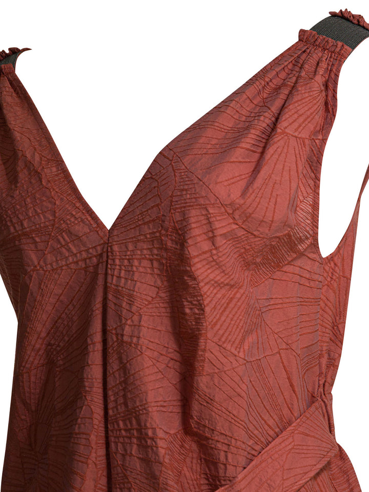 Brunello Cucinelli Long Trapeze Dress Dresses - Orange | 4b3375a24d389ba6a8a915d287d9ce04a35f3db7