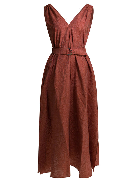 Long Trapeze Dress Dresses Orange