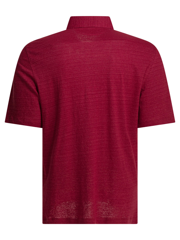 Brunello Cucinelli Linen And Cotton Mélange Jersey Polo Shirt Polo shirts - Red | c3ad4e217b3c19631caa27ab196b5a30d42ca420