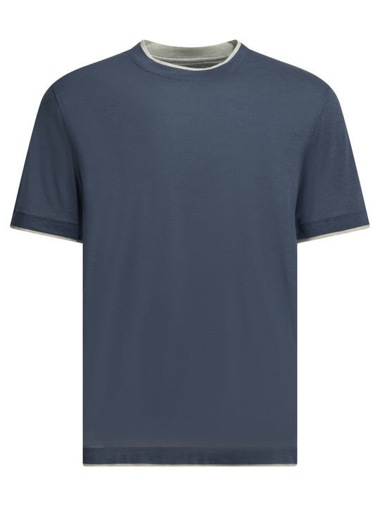Faux Layering T-Shirts Blue